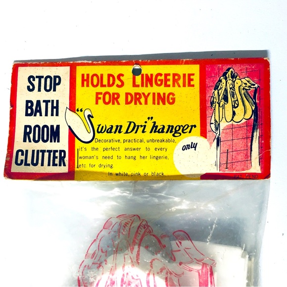 KAROFF SWAN DRYING HANGER Clips For Lingerie & Hosiery WW2- Post War 1940s NEW - Picture 2 of 9